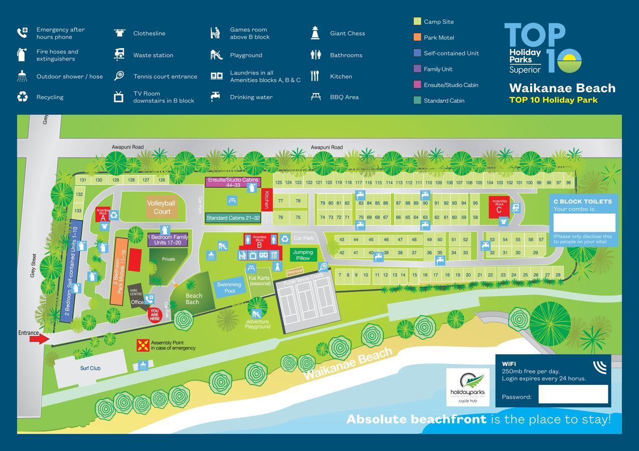 Waikanae Beach Top 10 Holiday Park Gisborne Extérieur photo